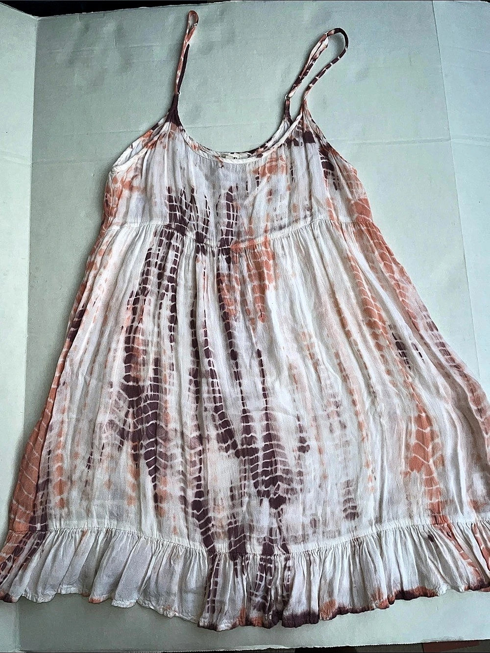 En Crème Print Ladies Mini Dress in Orange & Purple Size Small